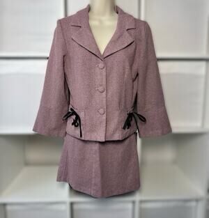 Vintage 80s Charlotte Russe Blazer Skirt Two Piece Suit Set Size 5/6
